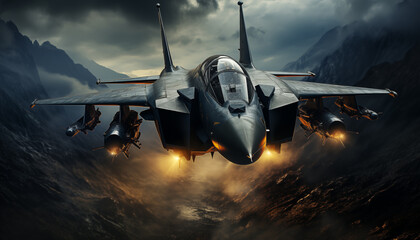 Powerful Combat Military Fighter Jet