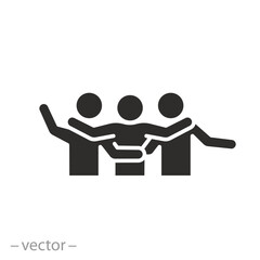 community compassion icon, solidarity, friendship or support in problem, social equality, flat symbol - vector illustration
