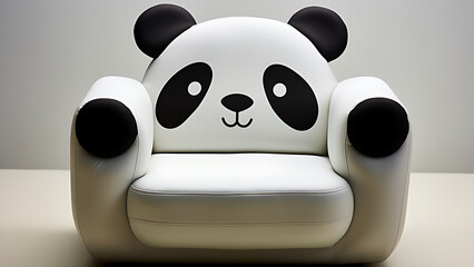 Fototapeta premium Sofa chair styled like a panda.