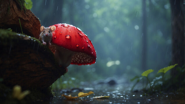 fly agaric in the woods, fly agaric in the forest, fly agaric mushroom