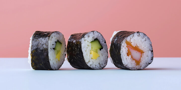 Sushi rools - Japanese food on clear background
