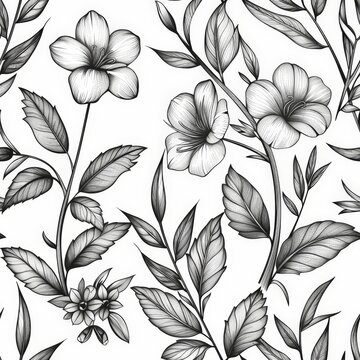 a black and white floral pattern