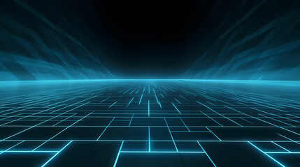 Obraz premium Cyberspace grid background, blockchain and abstract technology background