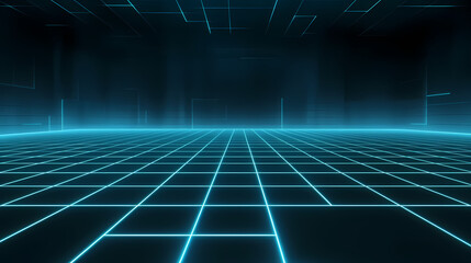 Naklejka premium Cyberspace grid background, blockchain and abstract technology background