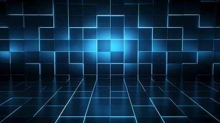 Obraz premium Cyberspace grid background, blockchain and abstract technology background