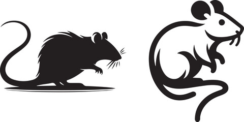 Rat vector illustration vector art silhouette style