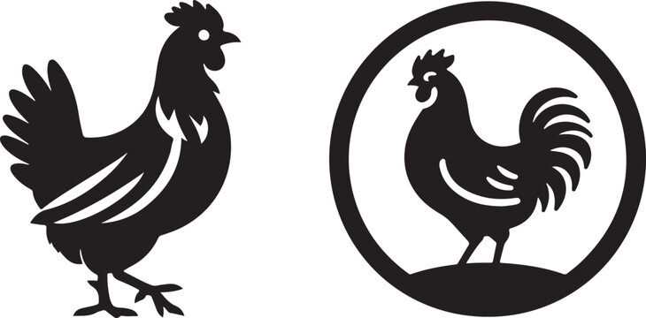 chicken vector art illustration logo