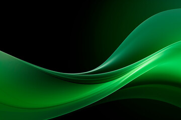 Abstract green waves with a smooth gradient and elegant flow.