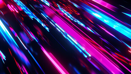 3D Futuristic abstract abstract futuristic background. Neon lines, glow . Motion graphic for abstract data center, server, internet, speed.