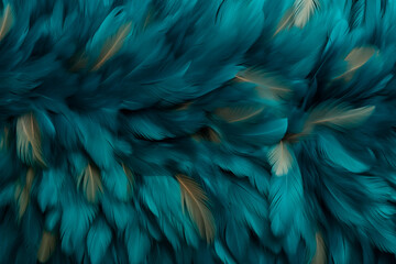 Closeup of vibrant blue feathers with a luxurious and detailed texture.