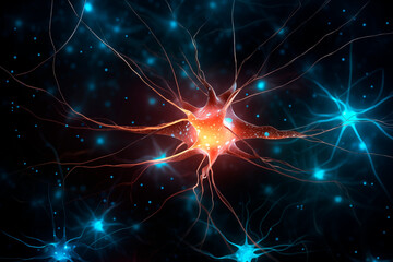 A close-up of a neuron with extended synapses, illustrating the complexity of neural networks.