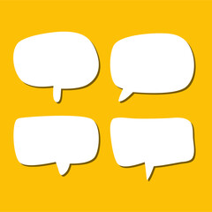 Set of white speech bubble with shadow isolated backgroud. space for text. abstract blank area for rill text of font.