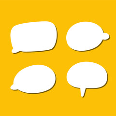 Set of white speech bubble with shadow isolated backgroud. space for text. abstract blank area for rill text of font.
