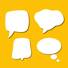 Set of white speech bubble with shadow isolated backgroud. space for text. abstract blank area for rill text of font.