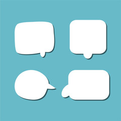 Set of white speech bubble with shadow isolated backgroud. space for text. abstract blank area for rill text of font.