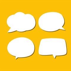 Set of white speech bubble with shadow isolated backgroud. space for text. abstract blank area for rill text of font.