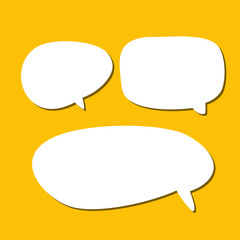 Set of white speech bubble with shadow isolated backgroud. space for text. abstract blank area for rill text of font.