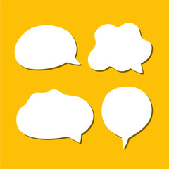 Set of white speech bubble with shadow isolated backgroud. space for text. abstract blank area for rill text of font.