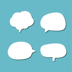 Set of white speech bubble with shadow isolated backgroud. space for text. abstract blank area for rill text of font.