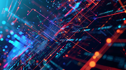 Digital cyberspace and digital data network connections concept. Future technology digital abstract background concept. 3d rendering