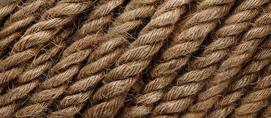 Close-Up of Twisted Brown Rope Texture