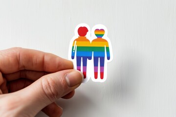 Obraz premium LGBTQ Pride voice therapy. Rainbow acrobats colorful team unity-building diversity Flag. Gradient motley colored empowerment LGBT rights parade festival roller coaster diverse gender illustration