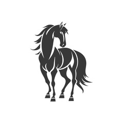 Stylized beautiful horse, icon design  