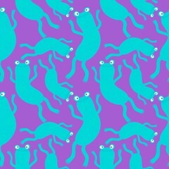 Cartoon animals seamless frogs pattern for wrapping paper and fabrics and kids clothes print and summer
