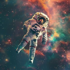 Fototapeta na wymiar an astronaut in space in outer space