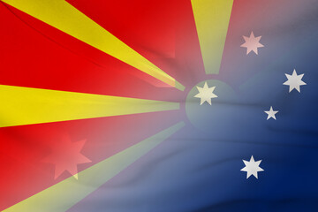 Macedonia and Australia official flag international contract AUS