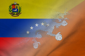 Venezuela and Bhutan political flag transborder relations  VEN