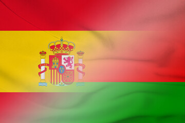 Spain and Belarus state flag transborder relations BLR ESP