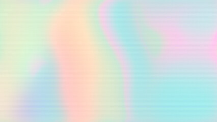 Iridescent retro striped background 8K, copy space. Translucent horizontal lines on pastel rainbow gradient in light blue, yellow, orange, green, soft pink, lilac. Sunny vibes spring or summer visual - obrazy, fototapety, plakaty