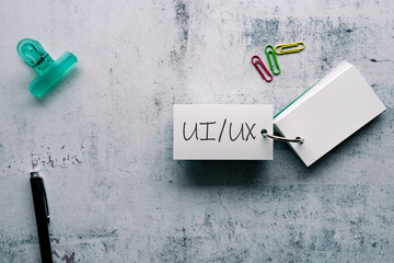 There is word card with the word UIUX. It is as an eye-catching image.