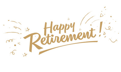 Happy Retirement lettering card, banner design
