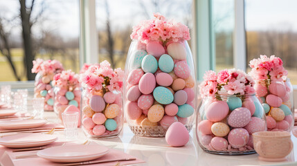 ATureSQue Easter Table Presentation Featuring Flowers, Delectable Cakes, and An Abundance of East