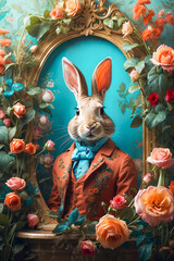 Rabbit dressed in Rococo style