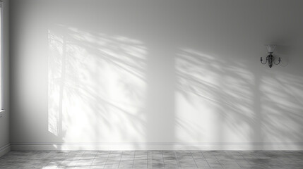 A Photo Captoring the Expanse of A White Room with Limited Furniture, Inducing a Perception of E