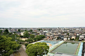 中津城天守閣からの風景