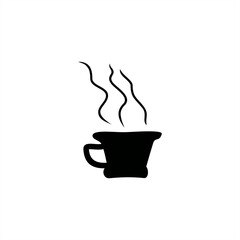 silhouette illustration for a cup filled with a smoky hot drink