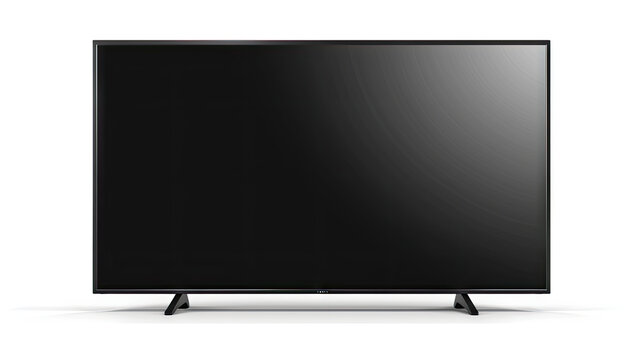 Large Modern Black TV PNG: Isolated Cutout Object for Graphic Design Projects.
