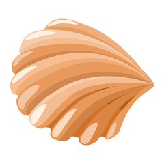 Seashell in flat technique vector illustration 