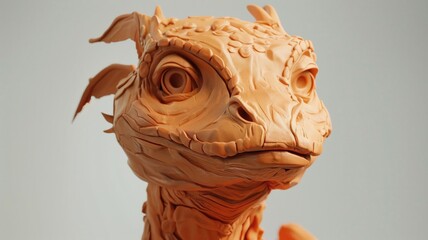 Detailed sculpture of a fictional reptilian creature