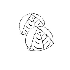 関西風（道明寺）の桜餅　線画