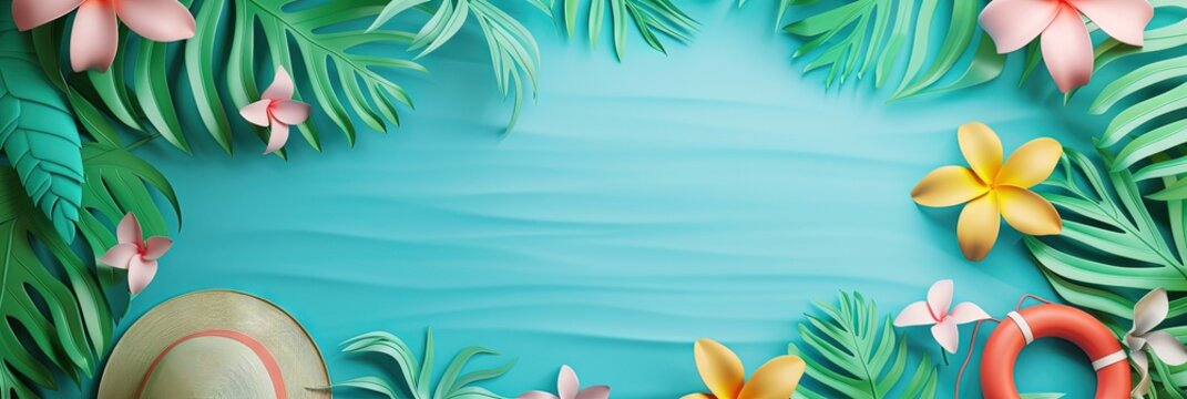 Spring break concept - modern illustration for a vacation with fun in the sun