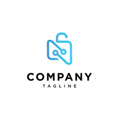 Fototapeta premium Letter N Security techno logo icon vector template.eps