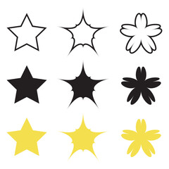 set of star y2k shapes