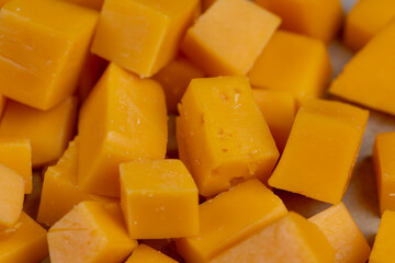 high-quality long-aged orange cheese made from milk