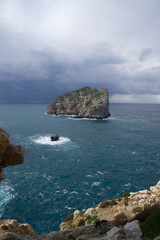 Storm on Foradada Island. Alghero. SS. Italy. Sardinia