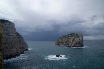 Obraz premium Storm on Foradada Island. Alghero. SS. Italy. Sardinia